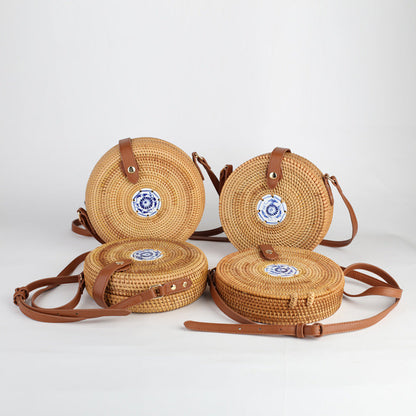 Handmade Indonesian Rattan Woven Shoulder Bag