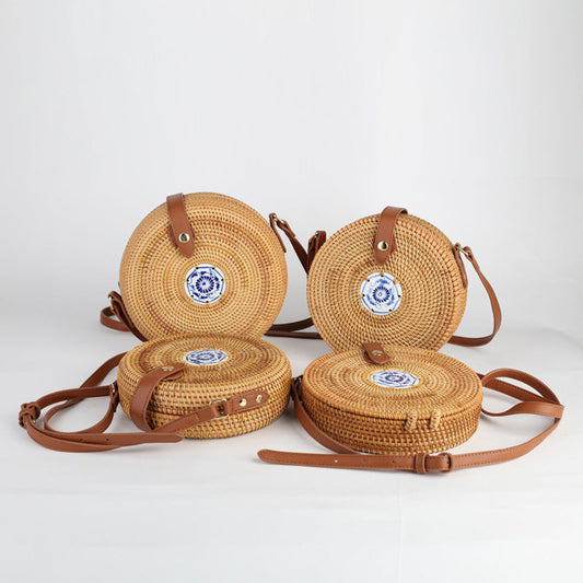Handmade Indonesian Rattan Woven Shoulder Bag