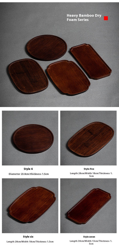 Heavy Bamboo Rectangular Single Layer Simple Tray
