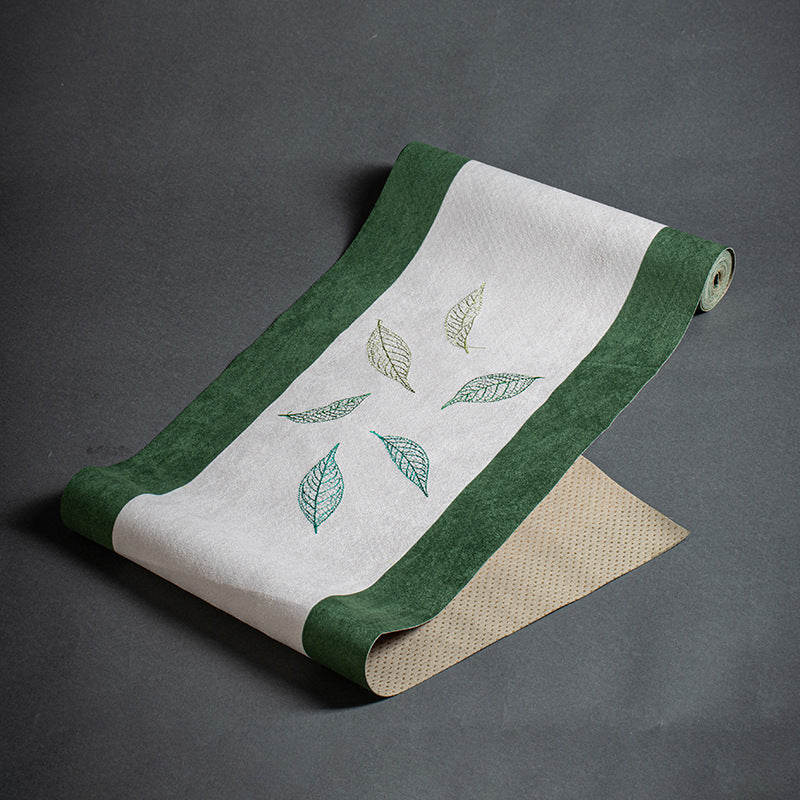 New Chinese Style Retro Embroidered Suede Tea Mat