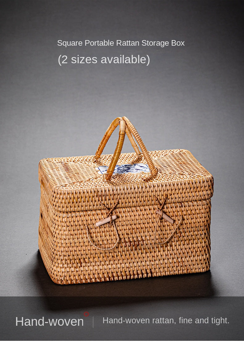 Rattan Pu'er Tea Caddy Storage Basket