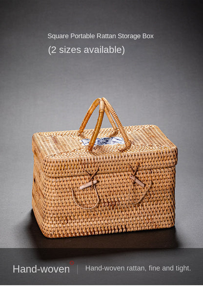 Rattan Pu'er Tea Caddy Storage Basket