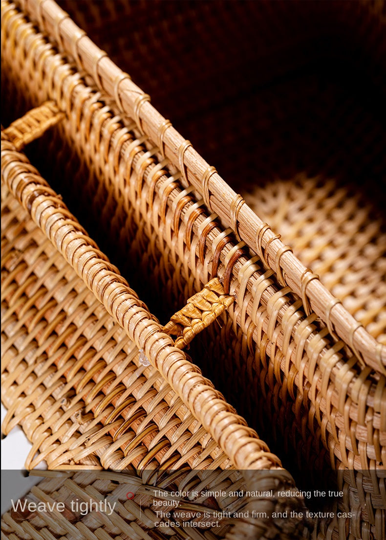 Rattan Pu'er Tea Caddy Storage Basket