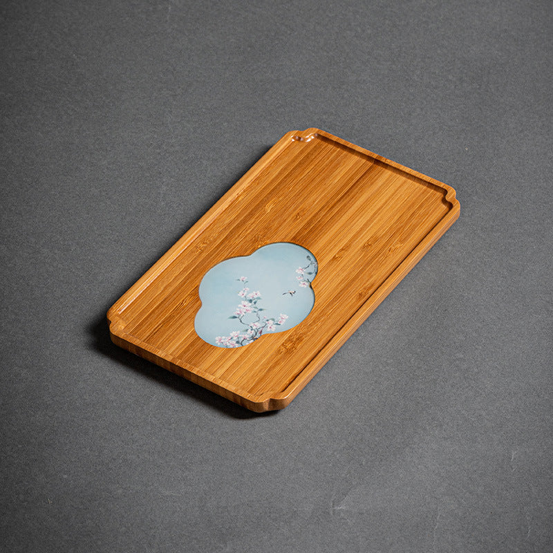 Heavy Bamboo Rectangular Single Layer Simple Tray