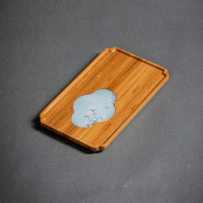 Heavy Bamboo Rectangular Single Layer Simple Tray
