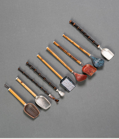 Tea Spoon Single Piece Yunfei Hammered Copper Tea Scoop