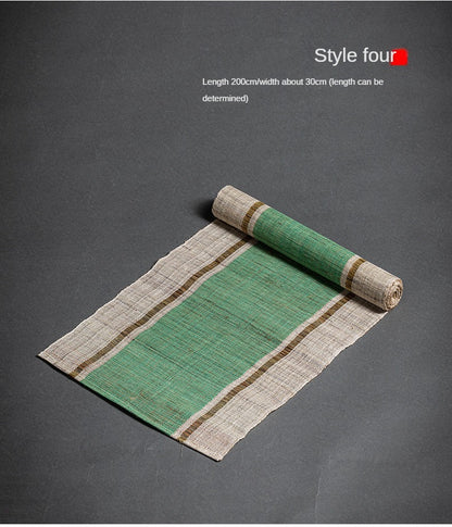 Hand-woven hemp grass tea mat