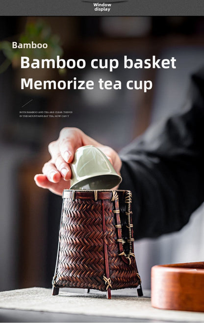 Handmade bamboo cup holder