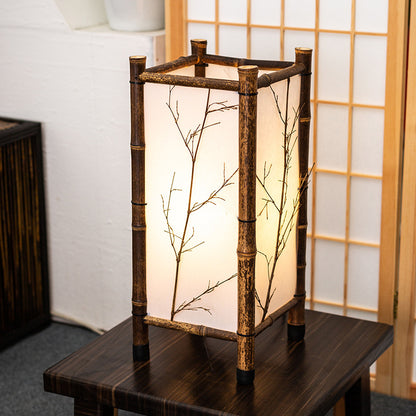 Antique bamboo-made table lamp