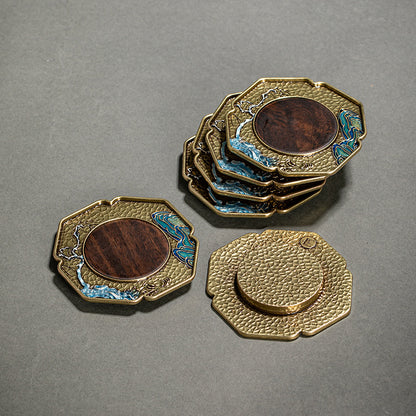 Enamel Japanese Style Metal Tea Cup Coaster