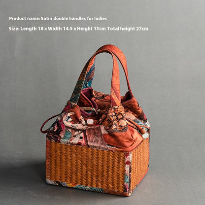 Chinese-Style Portable Bamboo Storage Bag