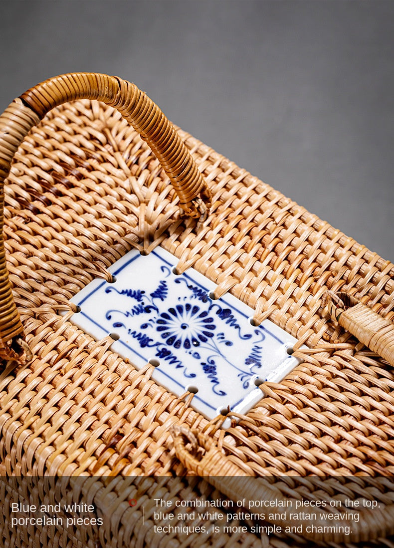 Rattan Pu'er Tea Caddy Storage Basket