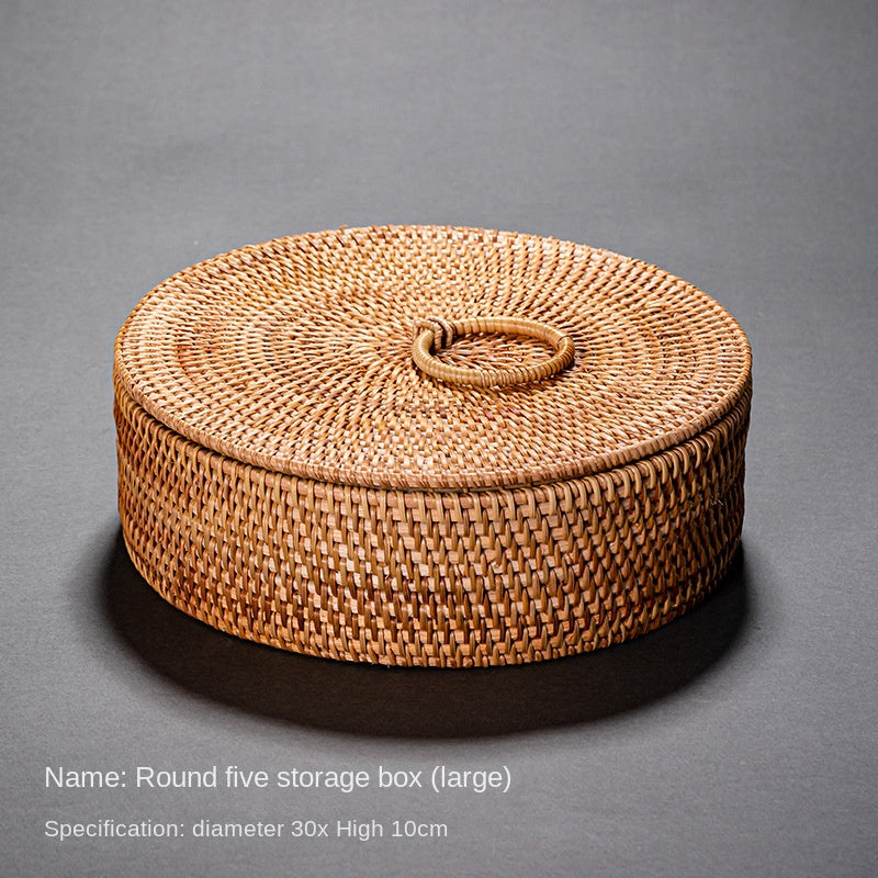 Rattan Pu'er Tea Caddy Storage Basket