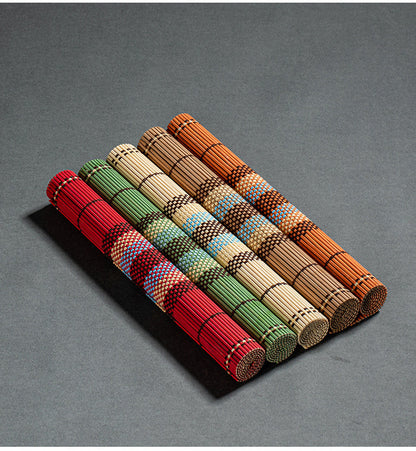 Colorful bamboo mat