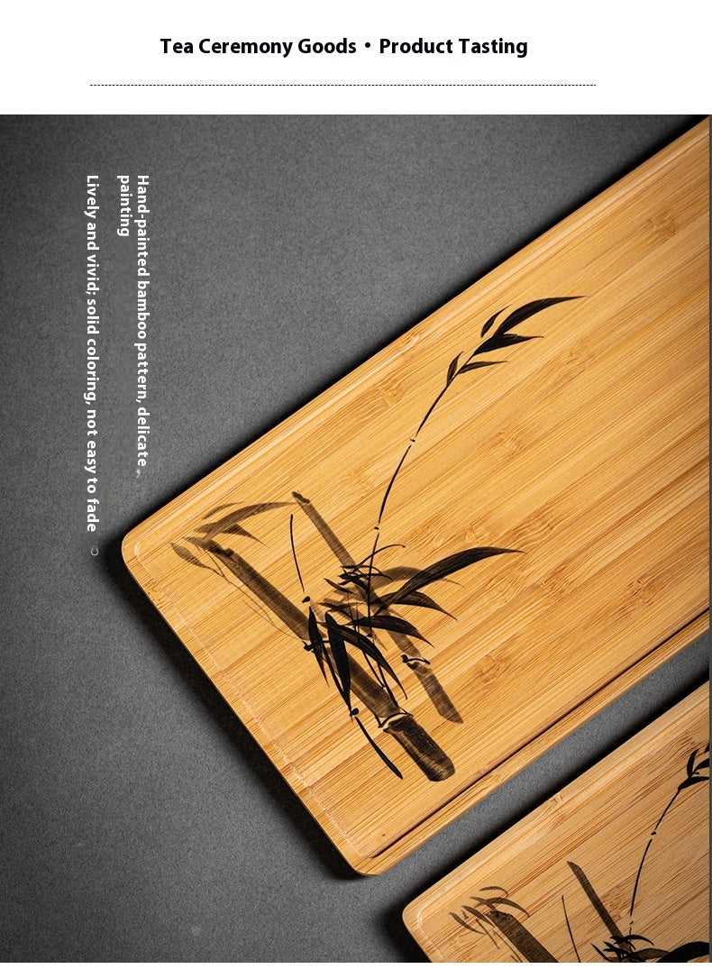 Heavy Bamboo Rectangular Single Layer Simple Tray