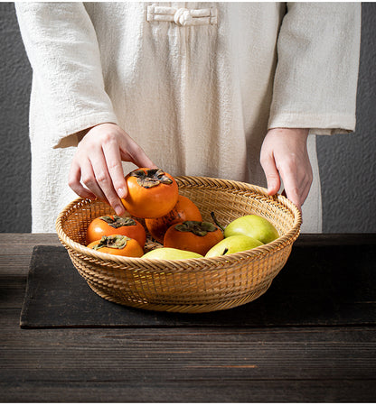 Bamboo Woven Storage Basket with Lid