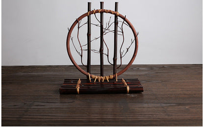 Round Black Bamboo Flower Device