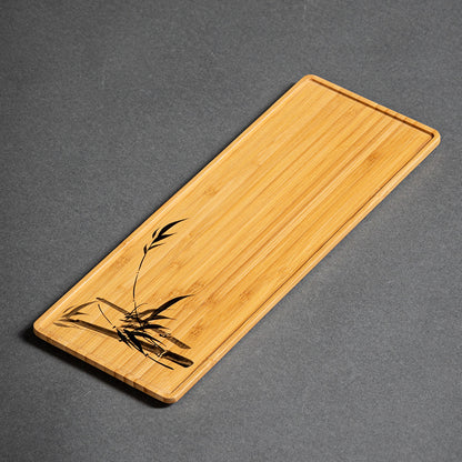 Heavy Bamboo Rectangular Single Layer Simple Tray