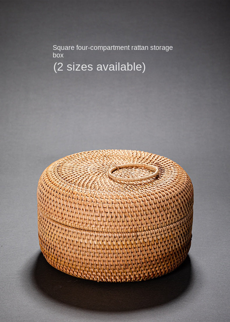 Rattan Pu'er Tea Caddy Storage Basket