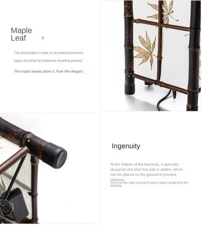 Antique bamboo-made table lamp