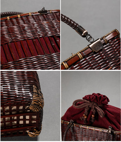 Handheld Retro Bamboo Woven Bag