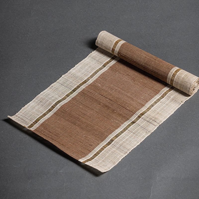 Hand-woven hemp grass tea mat