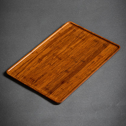 Heavy Bamboo Rectangular Single Layer Simple Tray
