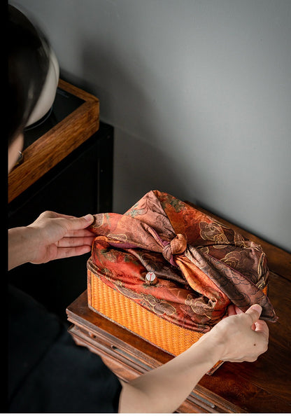 Chinese-Style Portable Bamboo Storage Bag