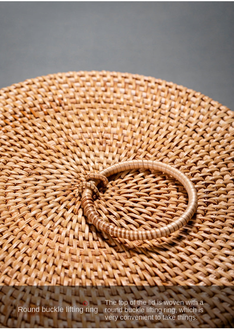 Rattan Pu'er Tea Caddy Storage Basket