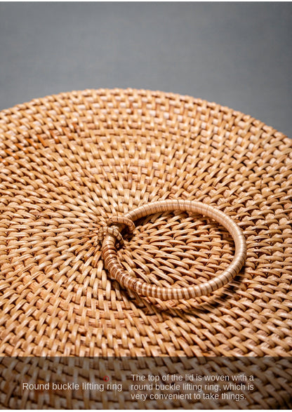 Rattan Pu'er Tea Caddy Storage Basket