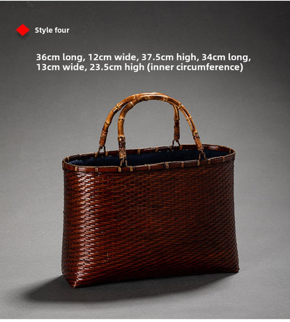 Handheld Retro Bamboo Woven Bag