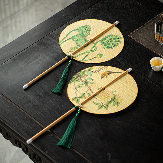 Rollable Bamboo Woven Waist Fan