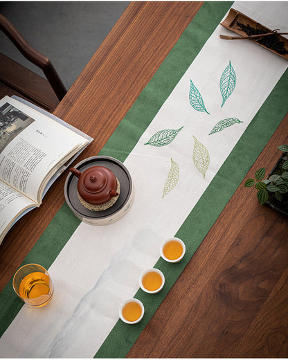 New Chinese Style Retro Embroidered Suede Tea Mat